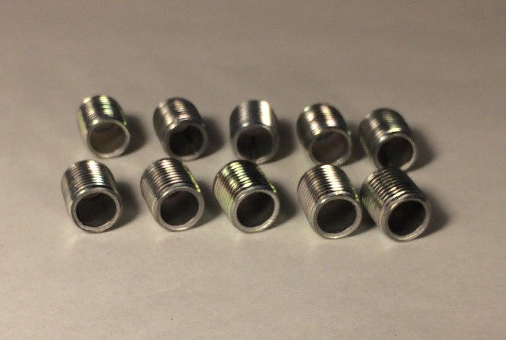 Lot Of 10, 1/2" ,1/8 IP Zinc Plated Steel Lamp Nipples 3/8" O.D., Rust Resistant