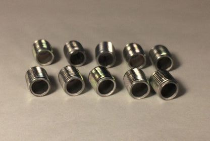 Lot Of 10, 1/2" ,1/8 IP Zinc Plated Steel Lamp Nipples 3/8" O.D., Rust Resistant
