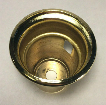 New Brass Plated Swing Arm Cup w/ Side Outlet For Cup Harps, 2 1/2" Tall, #HC772 - Stone Door Lamps