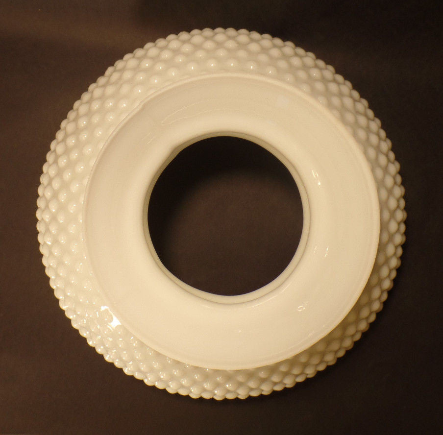 New 10" Fitter Opal White Milk Glass Hobnail Student Lamp Shade USA Made #SH162