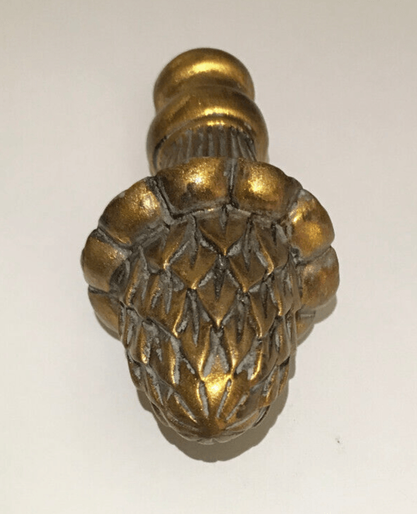 New 4 1/4" Large Pineapple Lamp Finial, Copper Finish, 1/4 - 27F Tap, #PF032B - Stone Door Lamps