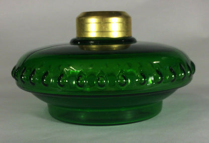New Dark Green Glass Oil Lamp Font For Cast Iron Wall Bracket No. 2 Collar #105