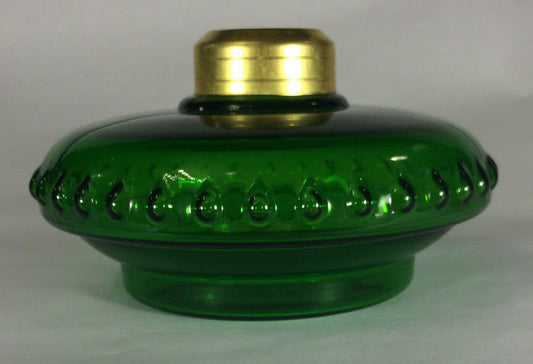 New Dark Green Glass Oil Lamp Font For Cast Iron Wall Bracket No. 2 Collar #105