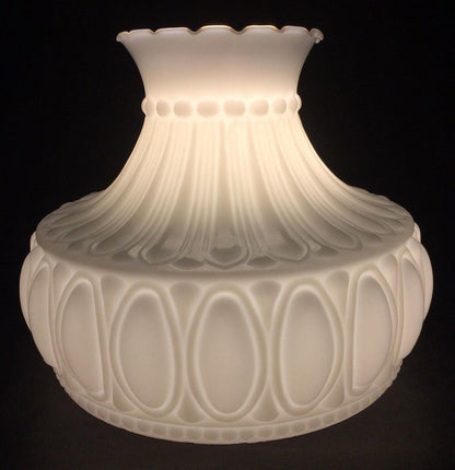 New 10" Opal White Milk Glass Lamp Shade Designed for Aladdin Lamps, USA, #SH525 - Stone Door Lamps
