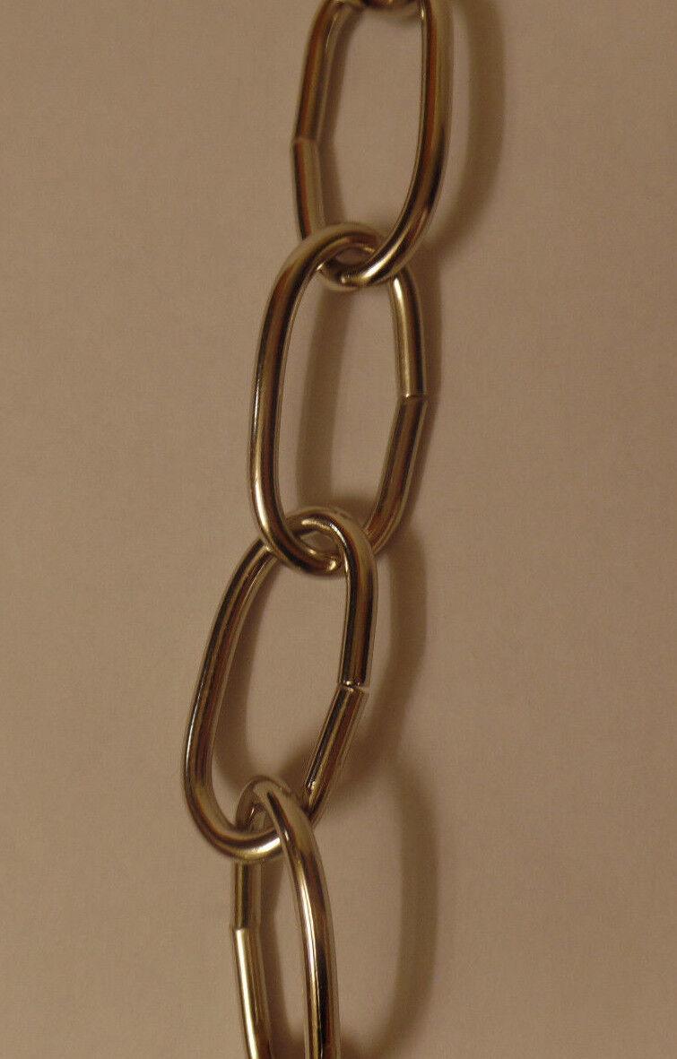 New 3' Nickel Plated 10 Gauge Steel Chandelier Fixture Oval Lamp Chain #FC995N - Stone Door Lamps
