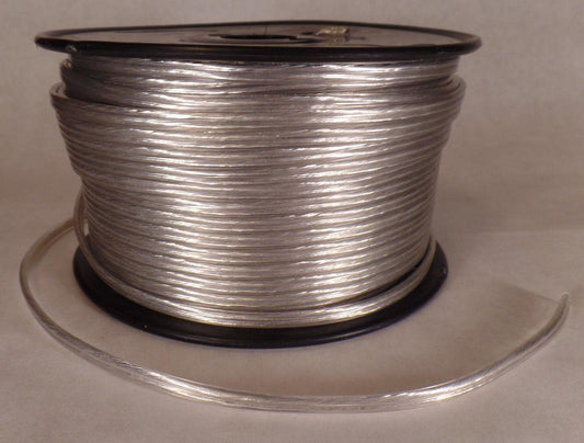 25 ft Silver 18/2 SPT - 1 U.L Listed Parallel 2 Wire Plastic Covered Lamp Cord 603 - Stone Door Lamps