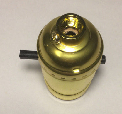 Push Thru Lamp Socket standard size Light Bulbs Brass Plated Shell Reg. Cap #341