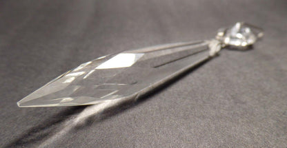 3" (76mm) LONG CLEAR CRYSTAL U-DROP PRISM, NICKEL PINS, SOLD INDIVIDUALLY #PR031