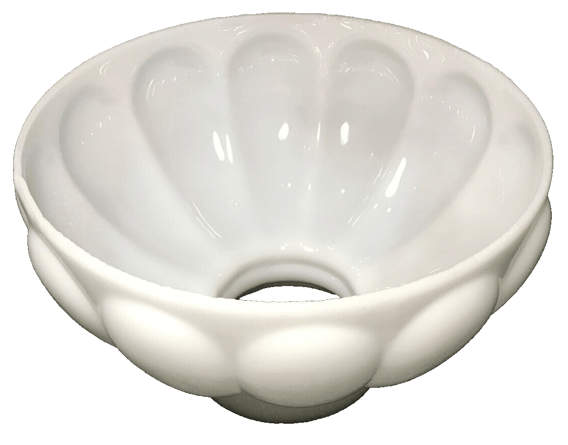 New 10" Opal White Glass Melon Student Lamp Shade, Hand Blown Made In USA #SH050 - Stone Door Lamps