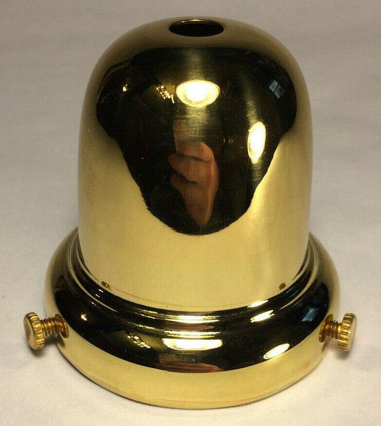 NEW 2 1/4" Fitter Brass Bell Fixture Lamp Shade Holder, Polished & Lacq. #SHH78 - Stone Door Lamps