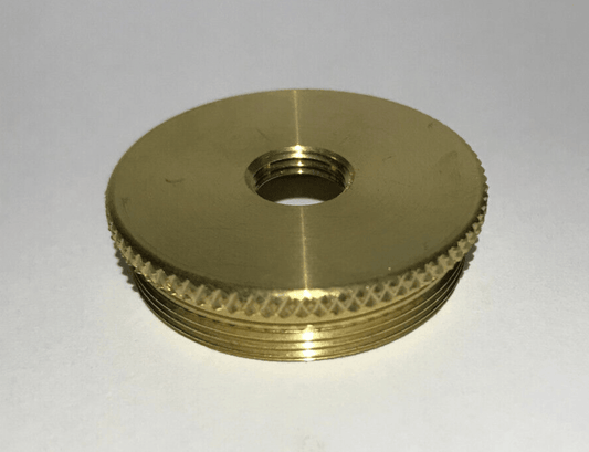 New Unfinished Turned Brass Cap For Lamp Cluster, 1/8IP Hole (3/8"), 1.494" Dia. - Stone Door Lamps
