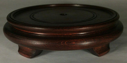 New 6 1/2" Footed Oriental Wooden Lamp Base With Rosewood Finish 1/8 IP #WB257R - Stone Door Lamps