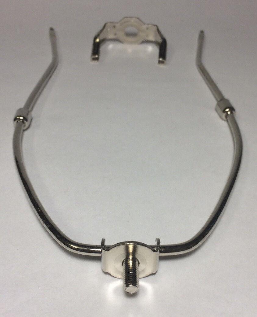New 10" Nickel Finish Lamp HARP Shade Holder w/Base for Lamp Repair #HAR60N - Stone Door Lamps