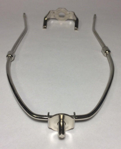 New 10" Nickel Finish Lamp HARP Shade Holder w/Base for Lamp Repair #HAR60N - Stone Door Lamps
