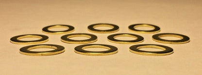 New Lot of 10, 5/8" Brass Plated Steel Washer Lamp Part, 1/8IP Slip (3/8") SW729