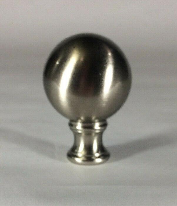 New Cast Brass Sphere Lamp Harp Finial With Nickel Finish 1 3/4" ht. LF081N - Stone Door Lamps