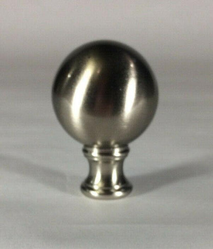New Cast Brass Sphere Lamp Harp Finial With Nickel Finish 1 3/4" ht. LF081N - Stone Door Lamps