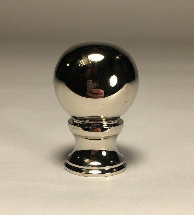 New Solid Brass Ball Style Lamp Harp Finial With Nickel Finish 1 3/8" ht. LF820N