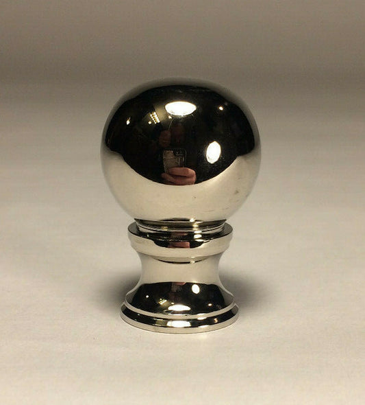 New Solid Brass Ball Style Lamp Harp Finial With Nickel Finish 1 3/8" ht. LF820N