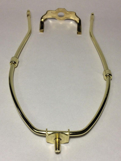 11 1/2" Brass Lamp Harp Shade Holder w/Base for Lamp Repair, Heavy Duty #HAR49 - Stone Door Lamps