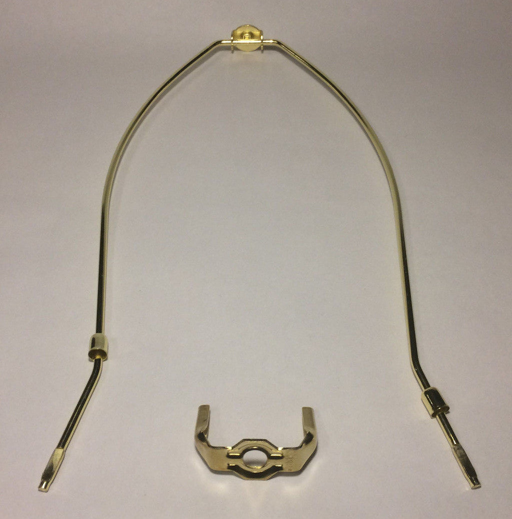 14" Brass Lamp HARP Shade Holder w/Base for Lamp Repair Regular  Weight  #HAR66