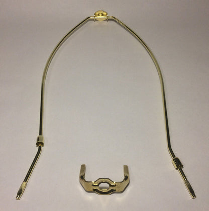 14" Brass Lamp HARP Shade Holder w/Base for Lamp Repair Regular  Weight  #HAR66