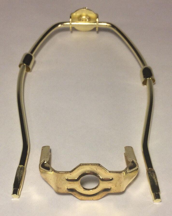 9 1/2" Brass Plated Lamp Harp with Base & Protective Coating, regular weight - Stone Door Lamps