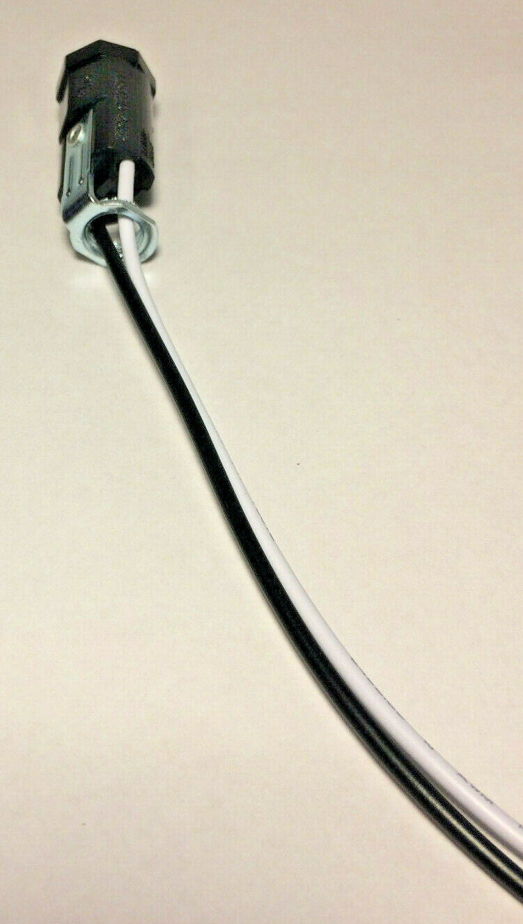 New Phenolic Pigtail E12 Candelabra Socket, 12" Wire Leads, 1/8F Hickey #SO634