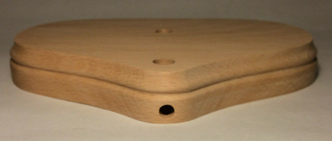 New 5"x7" Oval Figurine Lamp Base, Unfinished Sanded Hardwood 1/8IP Slip #WB271U