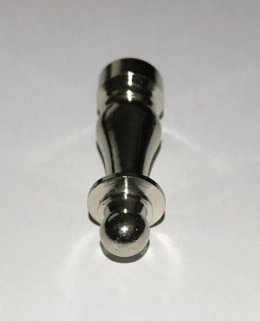New 1 1/2" Column Style Brass Lamp Finial, Nickel Plated Finish, 1/4 - 27F, BF950N - Stone Door Lamps