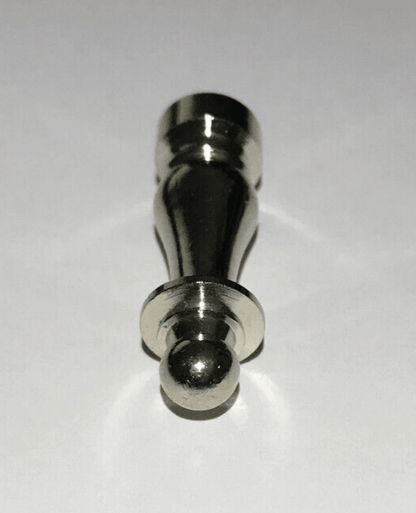 New 1 1/2" Column Style Brass Lamp Finial, Nickel Plated Finish, 1/4 - 27F, BF950N - Stone Door Lamps