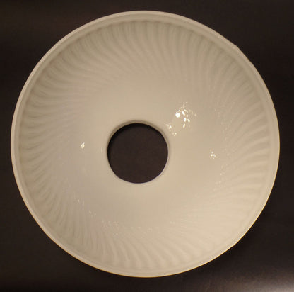 New 10" Glass Opal White Rib Swirl Crimp Top Student Lamp Shade USA Made #SH011