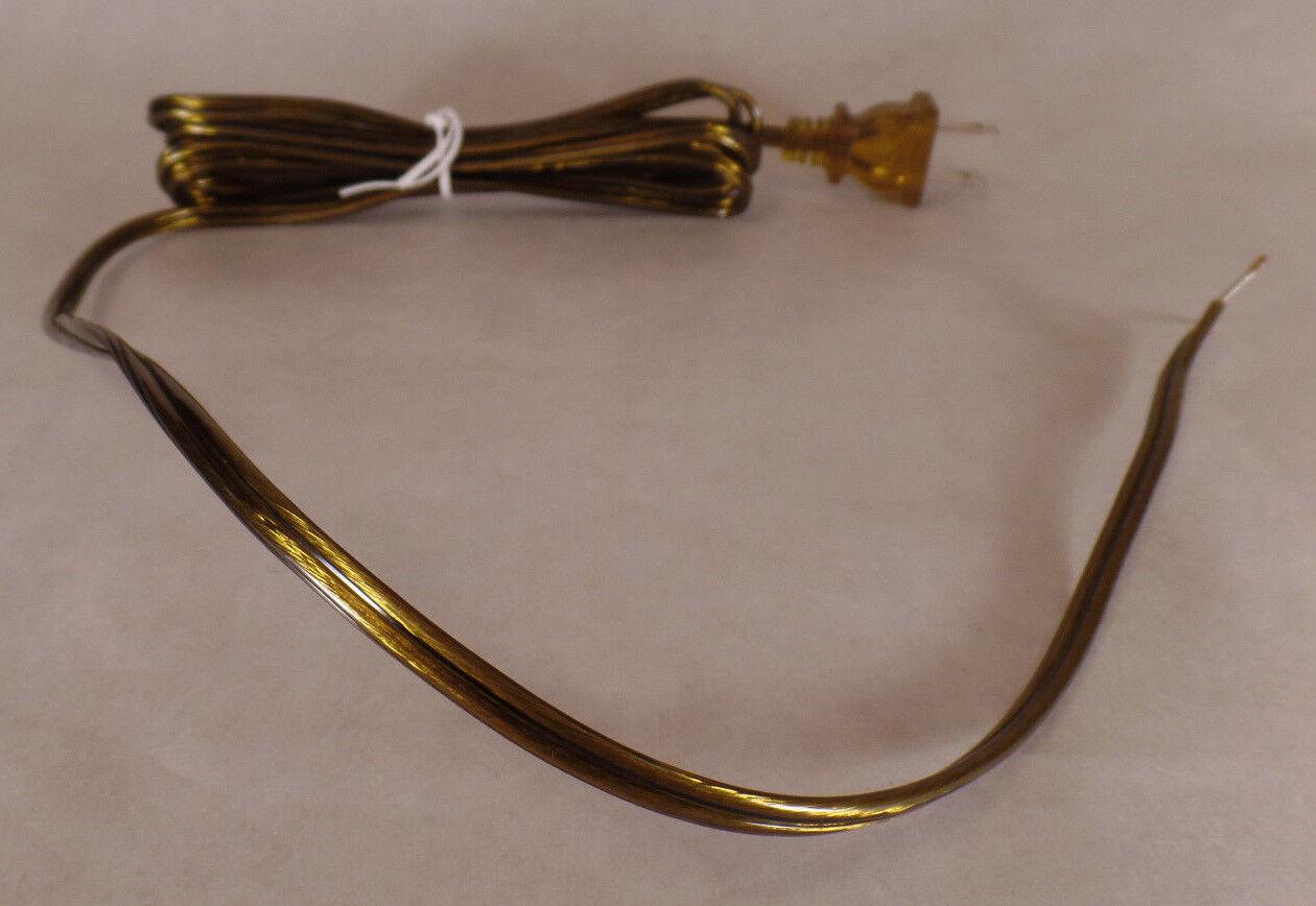 NEW 8' Antique Brass 18/2 Plastic Covered Lamp Cord Plug Set SPT - 2,U.L., #CS818 - Stone Door Lamps