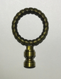 New 2 5/8" Solid Brass Lamp Finial, Antique Brass Finish, 1/4-27F #BF187A