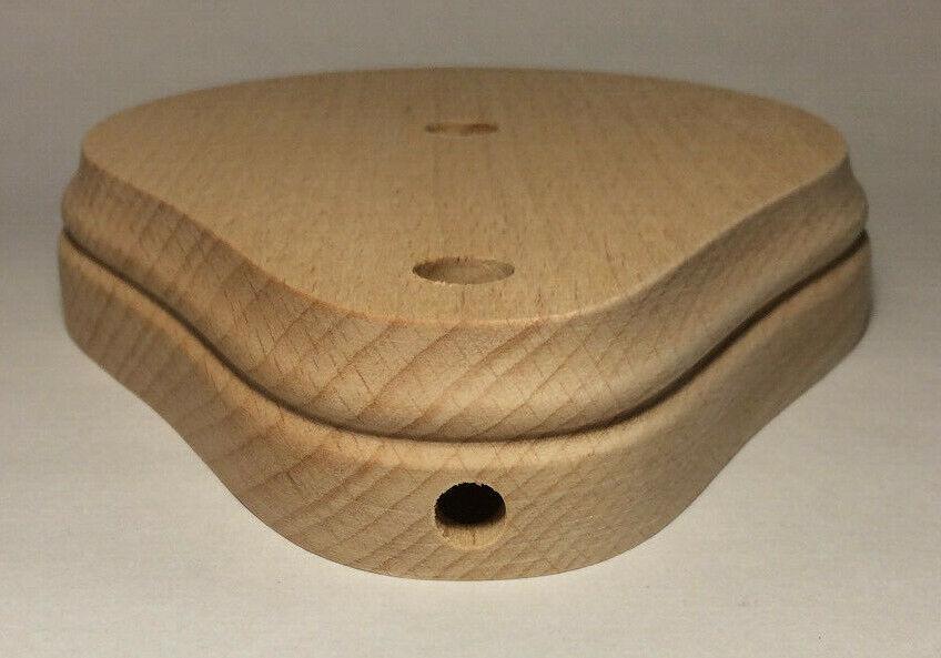 New 5"x6" Teardrop Shaped Figurine Lamp Base, Unfinished Sanded Hardwood #WB276U - Stone Door Lamps