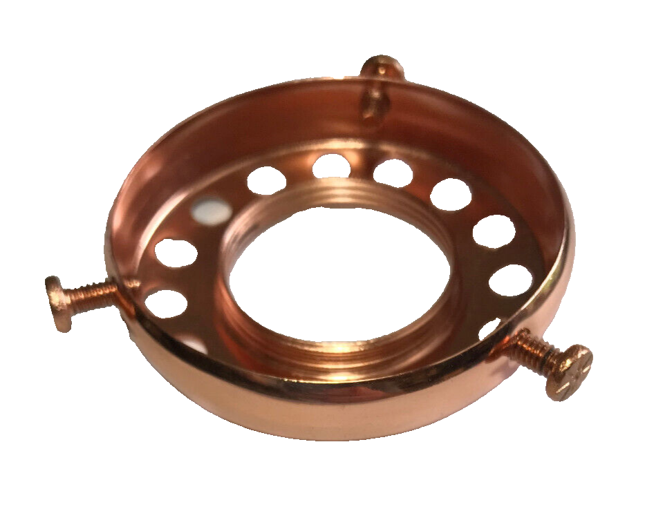 New 2 1/4" Fitter Screw On Uno Shade Holder, Polished Copper Finish #SH786C