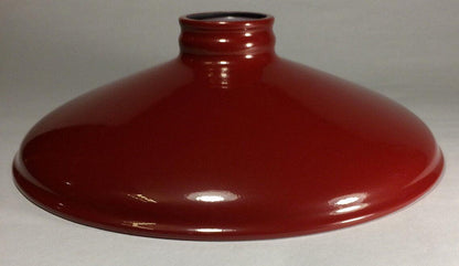 Metal Cone Lamp Light Shade Pendant 2.25 X 10 Red Porcelain Industrial Style - Stone Door Lamps