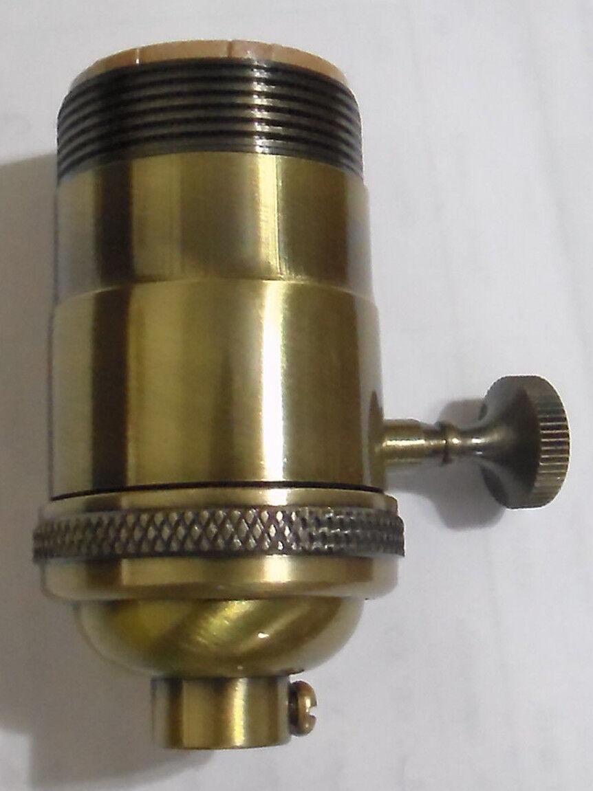 Antique Finish Brass INDUSTRIAL Look 3 - Way Heavy Duty Lamp Light Socket #SO240A - Stone Door Lamps