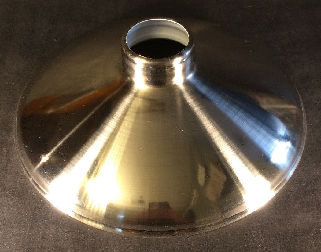 2.25 X 10" Satin Nickel Porcelain Industrial Style Metal Cone Pendant Shade