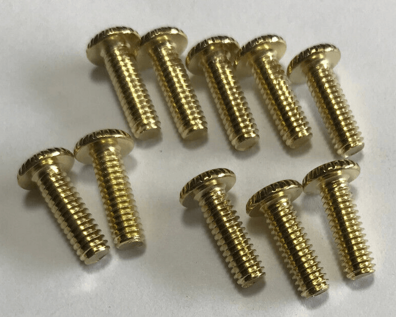 New Lot Of 10 Steel 1/2" Long Brass Plated Finish Thumbhead Screws 8/32 Thread - Stone Door Lamps