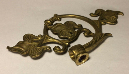New Cast Brass Leaf Lamp Arm Back, 6 1/8" x 3 7/8", 1/8Fx1/8F (3/8") #AB485U - Stone Door Lamps