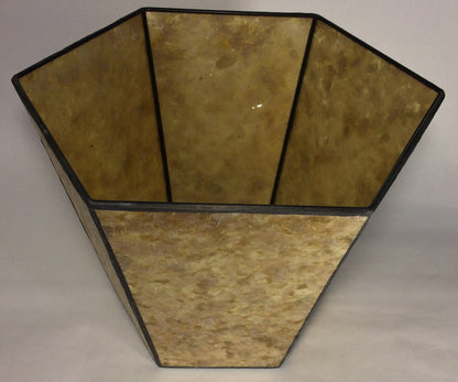 9" x 14" x 10" Golden Hexagon Style Mica Bridge Floor Lamp Shade #MS704GLD