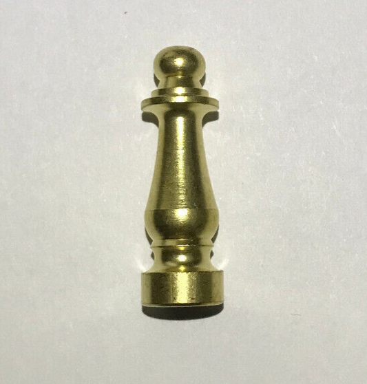 New 1 1/2" Column Style Unfinished Brass Lamp Finial, 1/4-27F Tap, #BF950