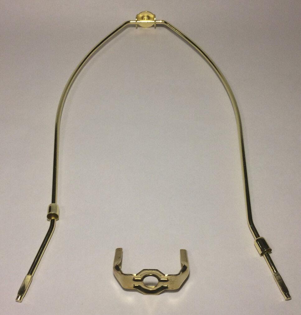 15" Brass Lamp HARP Shade Holder w/Base for Lamp Repair Regular Weight #HAR67 - Stone Door Lamps