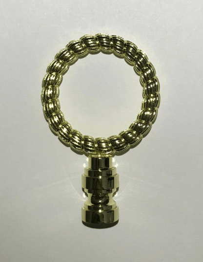New 2 5/8" Solid Brass Lamp Finial, Polished & Lacquered, 1/4 - 27F #BF187 - Stone Door Lamps