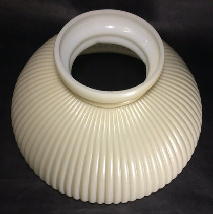 New 10" Opal Glass Ribbed Student Lamp Shade, Cream Background, USA Made #SH003