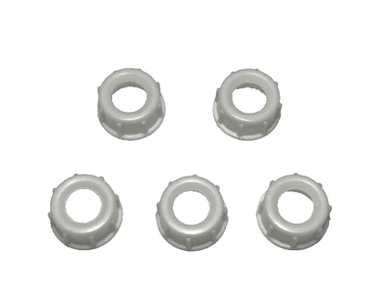 New, Lot of 5, White Bakelite (Plastic) Lamp Cord Bushings, 1/8F Tap (3/8") #905