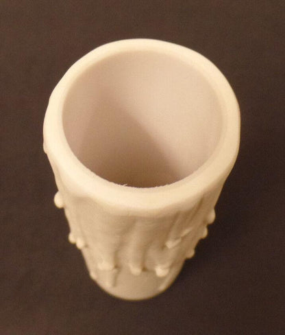 4" Flat White PolyBeesWax Chandelier Standard Lamp Candle Cover with DRIPS 912T - Stone Door Lamps
