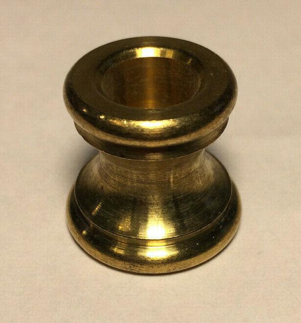 New Unfinished Turned Brass Neck Lamp Part, Slips 1/8 IP, 3/4" Ht. BN868U - Stone Door Lamps