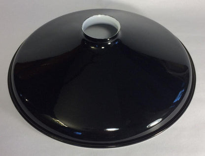 2 1/4 X 12 Black Porcelain Industrial Style Metal Cone Lamp Light Shade Pendant - Stone Door Lamps